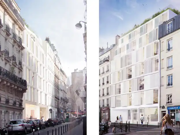 Démolition / reconstruction d’un foyer de jeunes travailleurs (~71 logements, 2 ensembles immobiliers) — Paris 17ᵉ